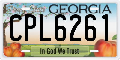 GA license plate CPL6261