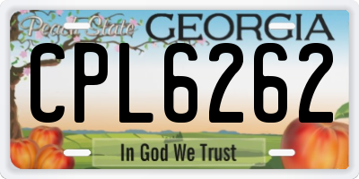 GA license plate CPL6262
