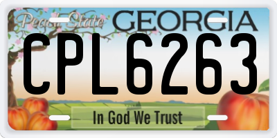 GA license plate CPL6263