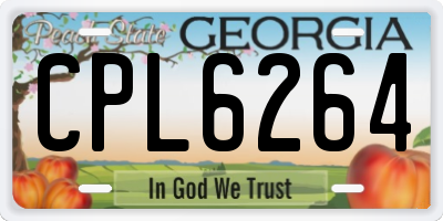 GA license plate CPL6264