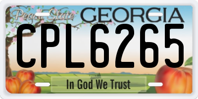GA license plate CPL6265