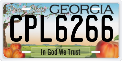 GA license plate CPL6266