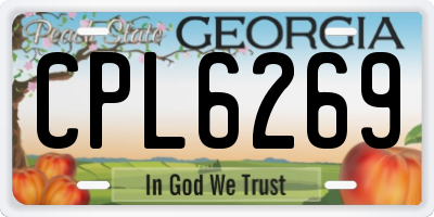 GA license plate CPL6269