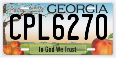 GA license plate CPL6270