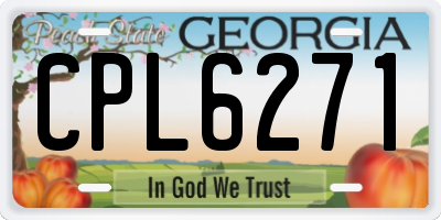 GA license plate CPL6271
