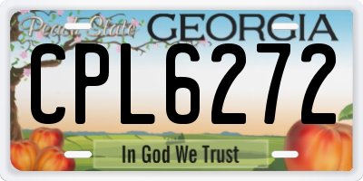 GA license plate CPL6272