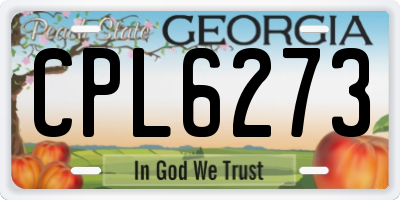 GA license plate CPL6273