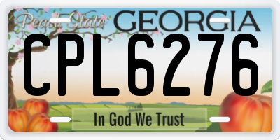 GA license plate CPL6276