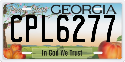 GA license plate CPL6277
