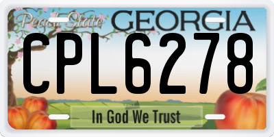 GA license plate CPL6278
