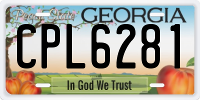 GA license plate CPL6281