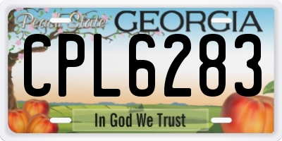 GA license plate CPL6283