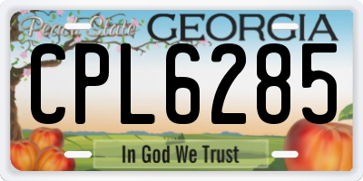 GA license plate CPL6285
