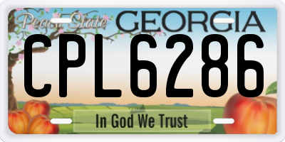 GA license plate CPL6286