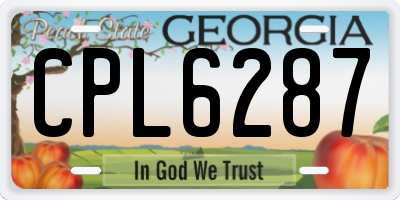 GA license plate CPL6287