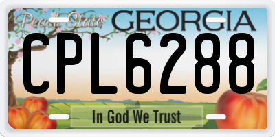 GA license plate CPL6288