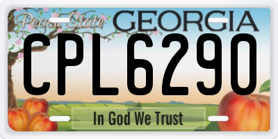 GA license plate CPL6290