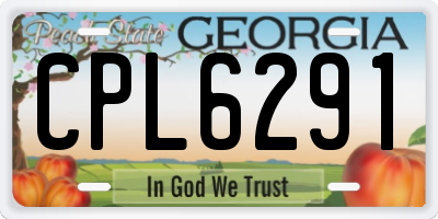 GA license plate CPL6291