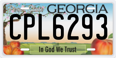 GA license plate CPL6293