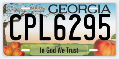 GA license plate CPL6295