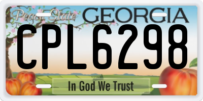 GA license plate CPL6298
