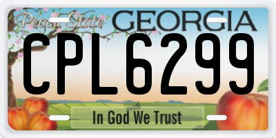GA license plate CPL6299