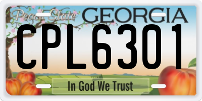 GA license plate CPL6301