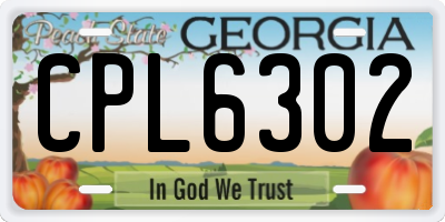 GA license plate CPL6302