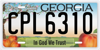 GA license plate CPL6310
