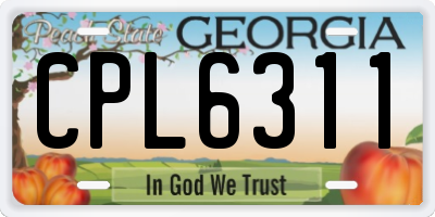 GA license plate CPL6311