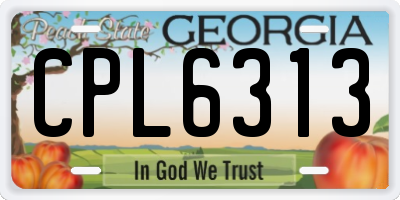 GA license plate CPL6313
