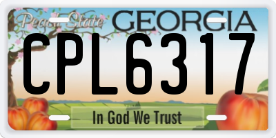 GA license plate CPL6317