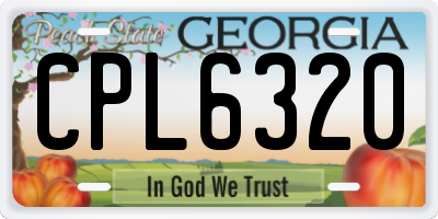 GA license plate CPL6320