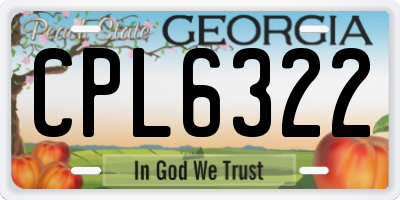 GA license plate CPL6322