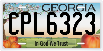 GA license plate CPL6323