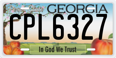 GA license plate CPL6327