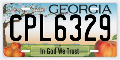 GA license plate CPL6329
