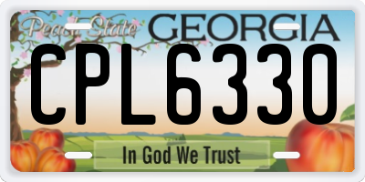 GA license plate CPL6330