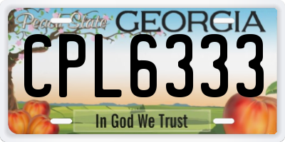 GA license plate CPL6333