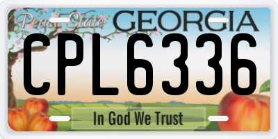 GA license plate CPL6336