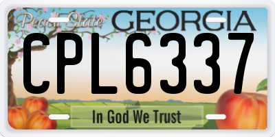 GA license plate CPL6337