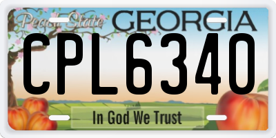 GA license plate CPL6340
