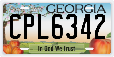 GA license plate CPL6342