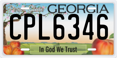 GA license plate CPL6346