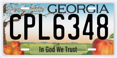 GA license plate CPL6348