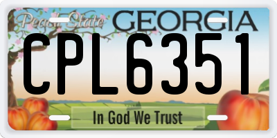 GA license plate CPL6351
