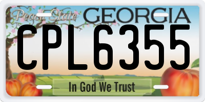 GA license plate CPL6355