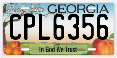 GA license plate CPL6356