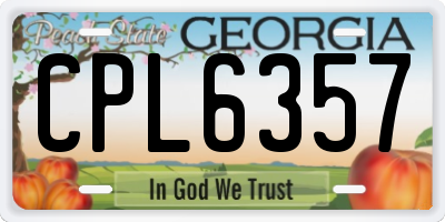 GA license plate CPL6357