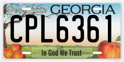 GA license plate CPL6361